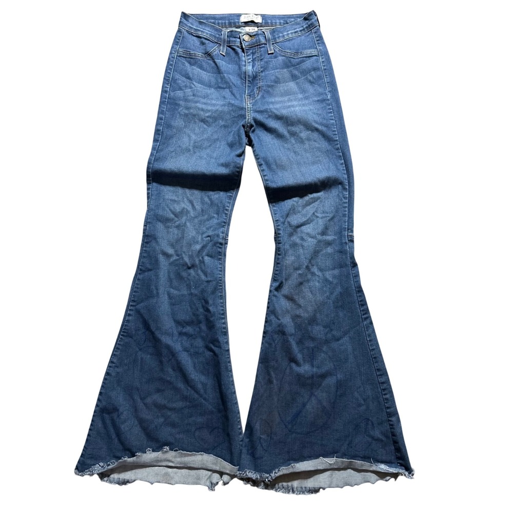 Judy Blue Flare Jeans Womens 7/28 (Fits 26x30.5) Blue High Rise Bell Bottoms
